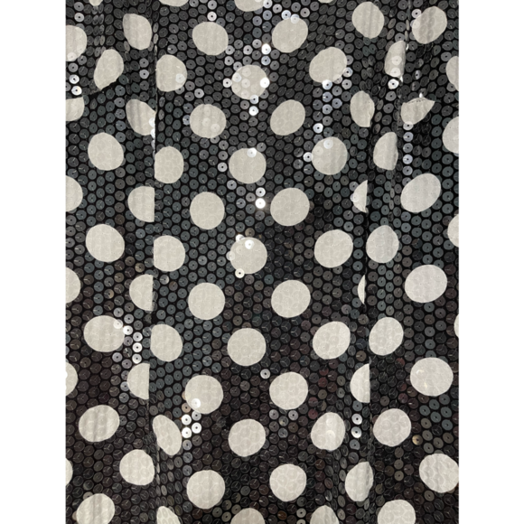 Sophisticate Bodycon Sheath Dress Black w/White Polka Dots & Sequins Size 9/10 - Picture 4 of 5